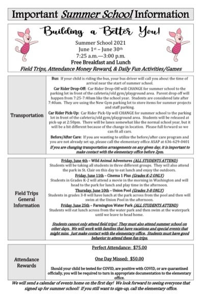 Summer school flyer